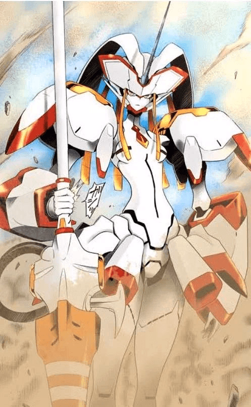 Strelizia Franxx - A formidable combat robot from a post-apocalyptic world, guarding the wastelands with a short temper