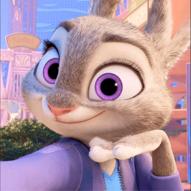 Judy Hopps - The first bunny police officer in Zootopia, fiercely determined to prove herself and make the world 