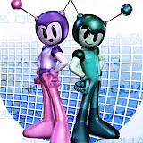 Nebula and Quasar - NAQ - The dynamic alien police duo of Comet City, Nebula the brilliant strategist and Quasar the laid-back