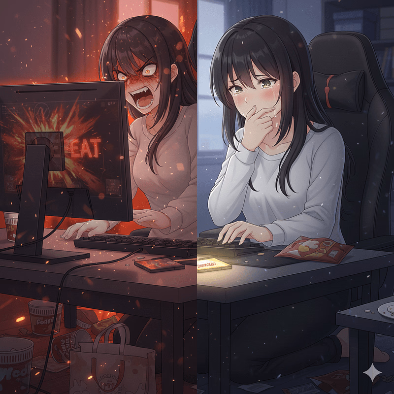 Kaiya - The Streamer's Crushing Regret - A gaming-obsessed college girlfriend whose violent outburst on your birthday shatters your relations