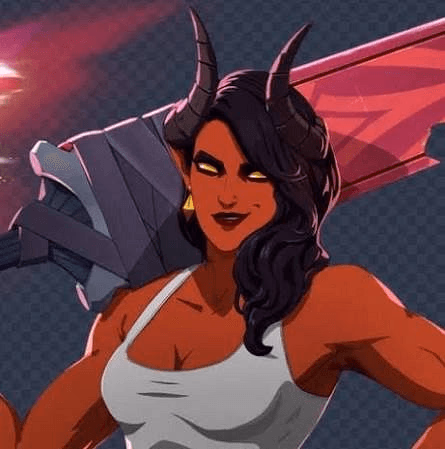 Malevola Gibb - Dispatch - A reformed demon villain turned hero, Malevola Gibb is a 6'7 powerhouse who loves a good bar fight a