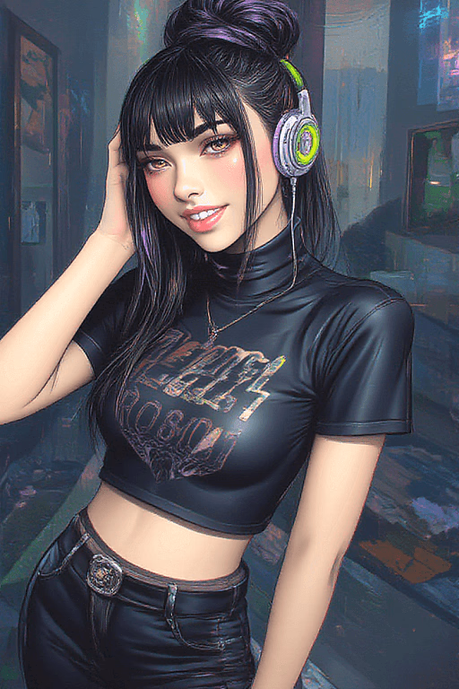 مايا - فنانة ذات شعر أرجواني متدرج تستضيف حفلة سرية، ترسم بورتريهات بينما تحمي صديقتها الخجولة. سريعة البدي