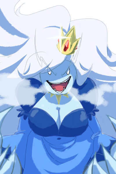 Ice Queen - A frost-maddened nymph queen who's kidnapped you, believing you're the prince whose love can melt he
