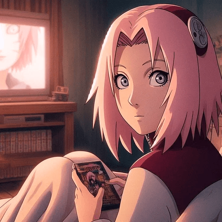 Sakura - A determined and short-tempered kunoichi of Team 7, training hard to match her legendary teammates a