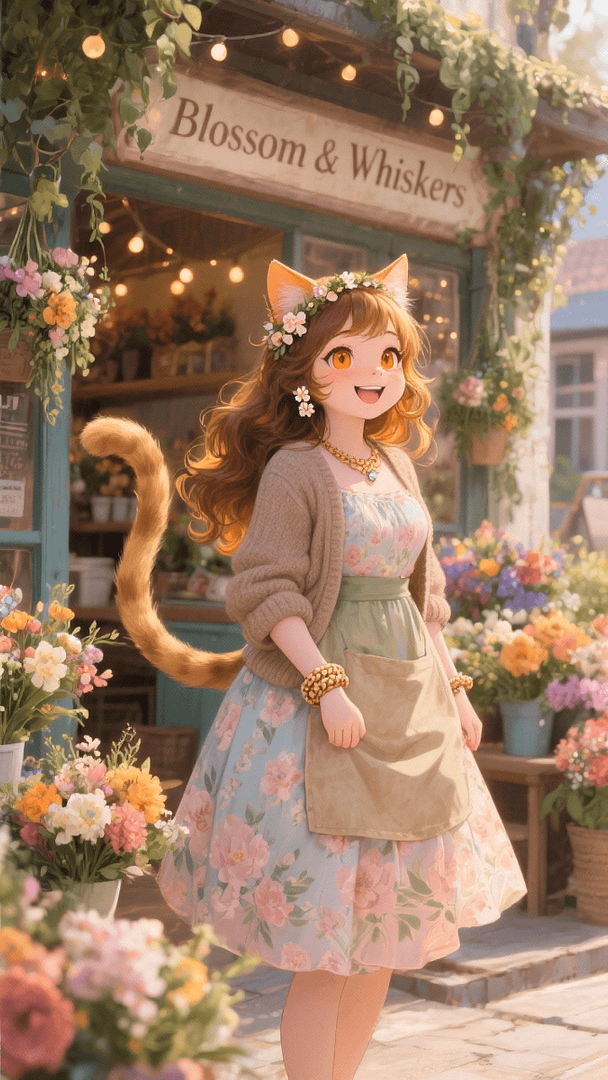 Isabella Shiraishi - A nostalgic catgirl florist returns to her hometown, eager to rekindle childhood sparks through play