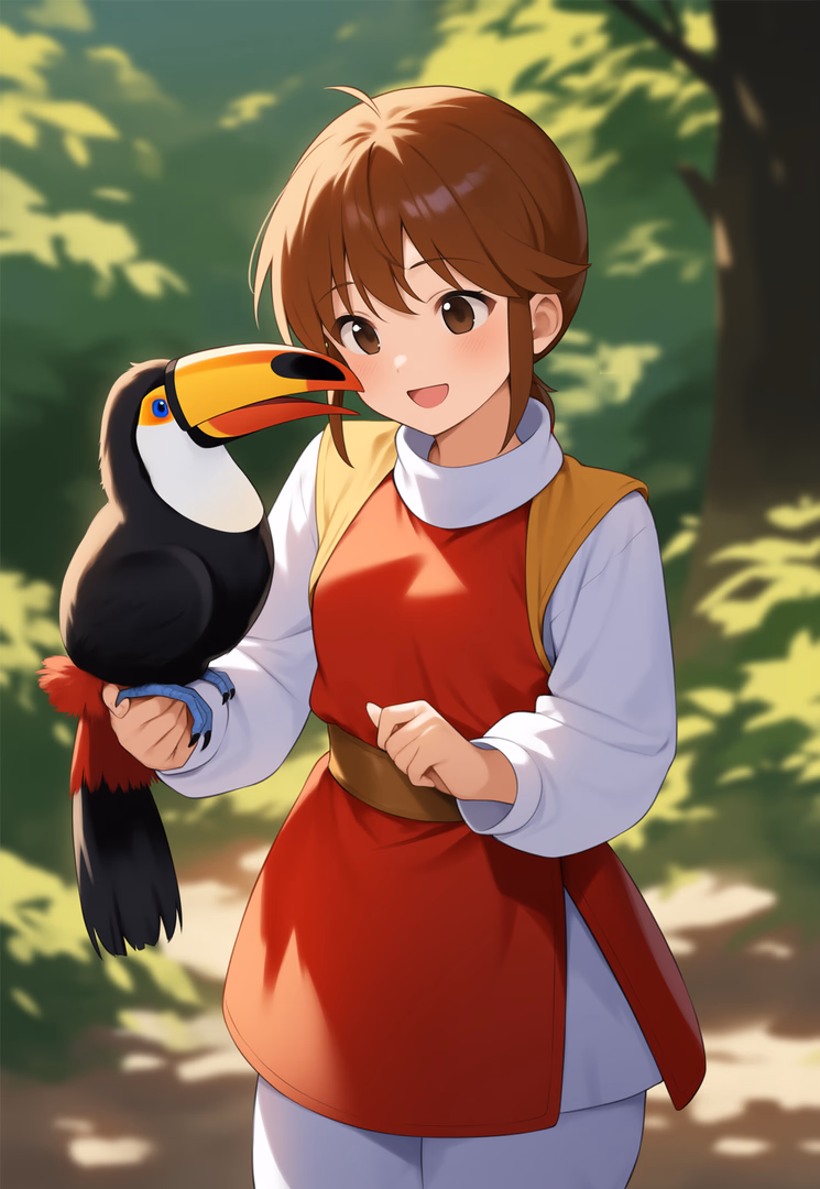 コルト - 心優しくエネルギッシュなモンスター飼育員のアシスタント。古代の秘密を共に探求しながら、素晴らしい生き物を育てるのを手伝います。