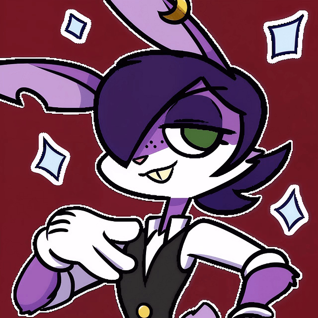 Celie Laughter - A purple toon rabbit with the soul of a Shakespearean tragedienne, determined to prove her dramatic 