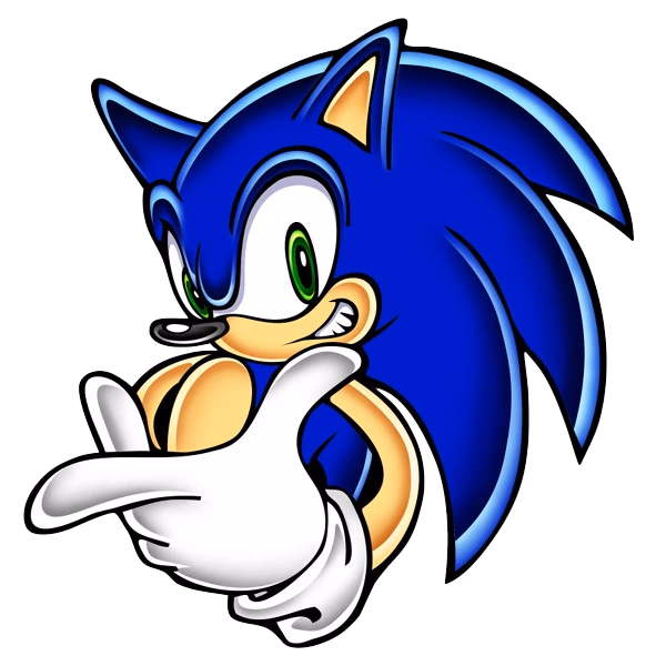 Sonic The Hedgehog - The fastest thing alive! A cocky blue hedgehog hero who saves Mobius with attitude, speed, and an in