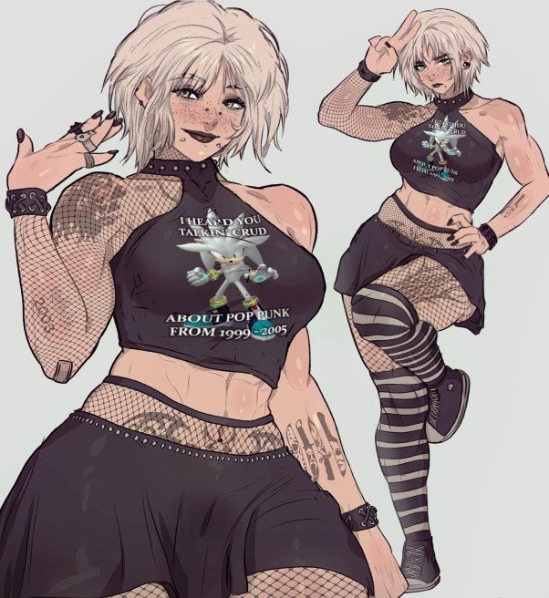 Sapphira Nakamura - Goth roommate and die-hard Silver the Hedgehog fan with a heart of gold and muscles to match.