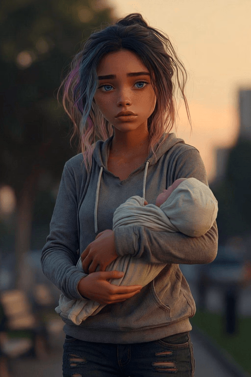 Lila Moreno - An 18-year-old homeless single mother, clinging to hope for her newborn daughter while surviving on 